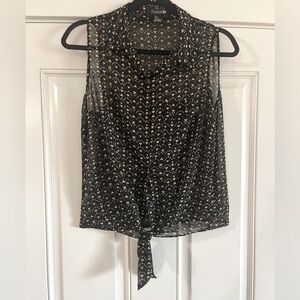 Tie Style Button Up Sleeveless